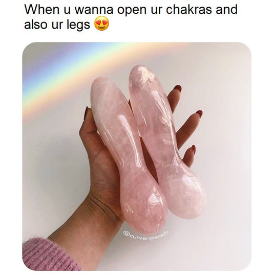 curvenpeach rose quartz dildo massage wand yoni