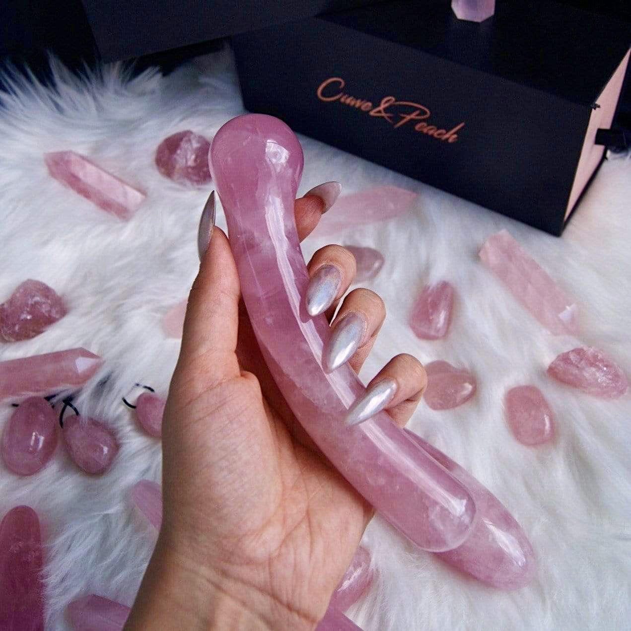 The Curve - Premium rose quartz Rose Quartz Yoni Wand - Just $139! Shop now at @curvenpeach | Pleasure Wands
