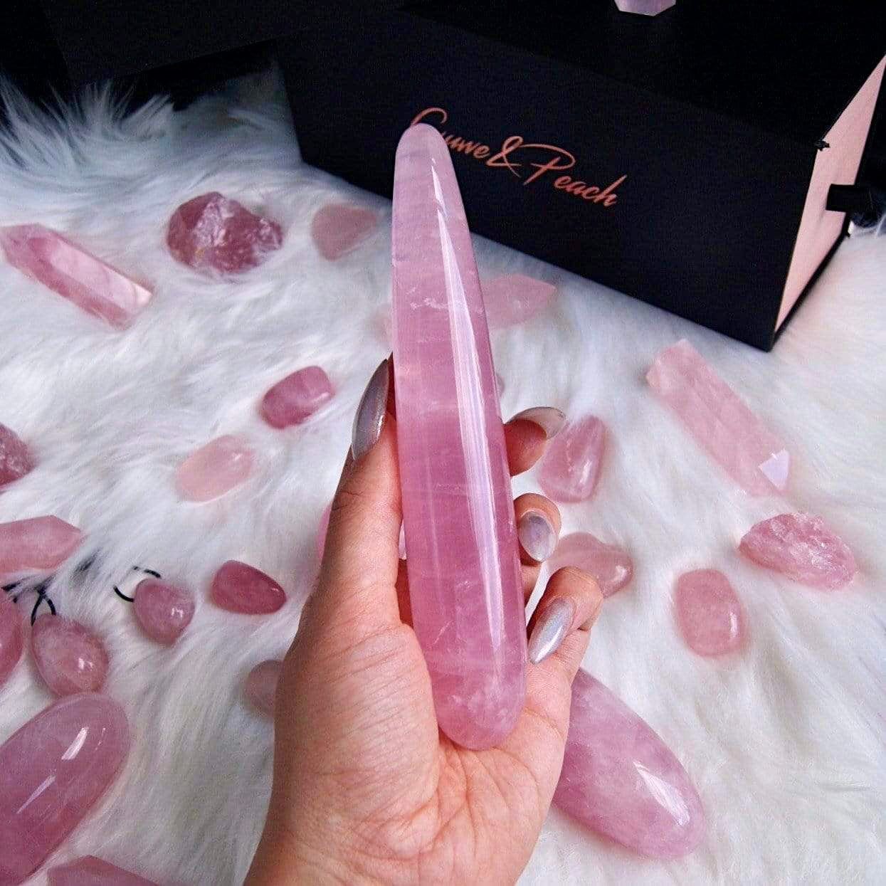 The Slim - Premium rose quartz Rose Quartz Yoni Wand - Just $118! Shop now at @curvenpeach | Pleasure Wands