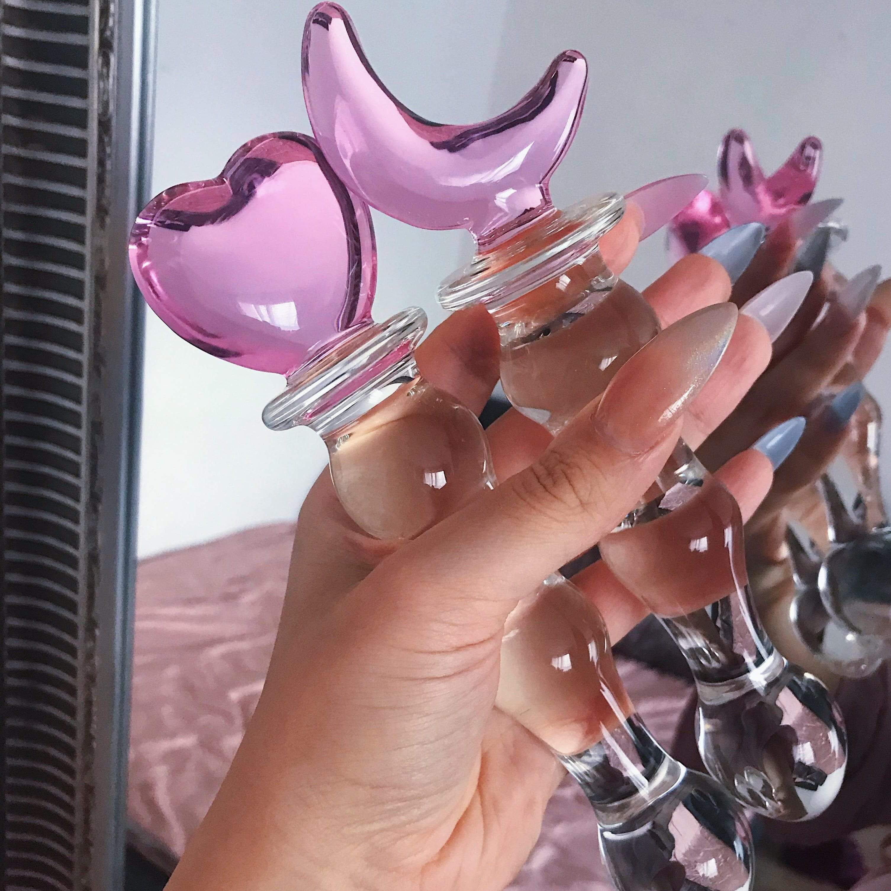 The Moon or Heart - Premium  Glass Pleasure Wand - Just $64! Shop now at @curvenpeach | Pleasure Wands