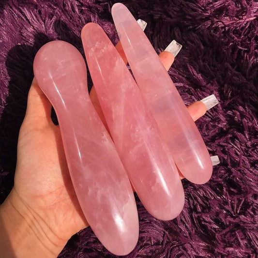 rose quartz dildo yoni wand crystal sex toy
