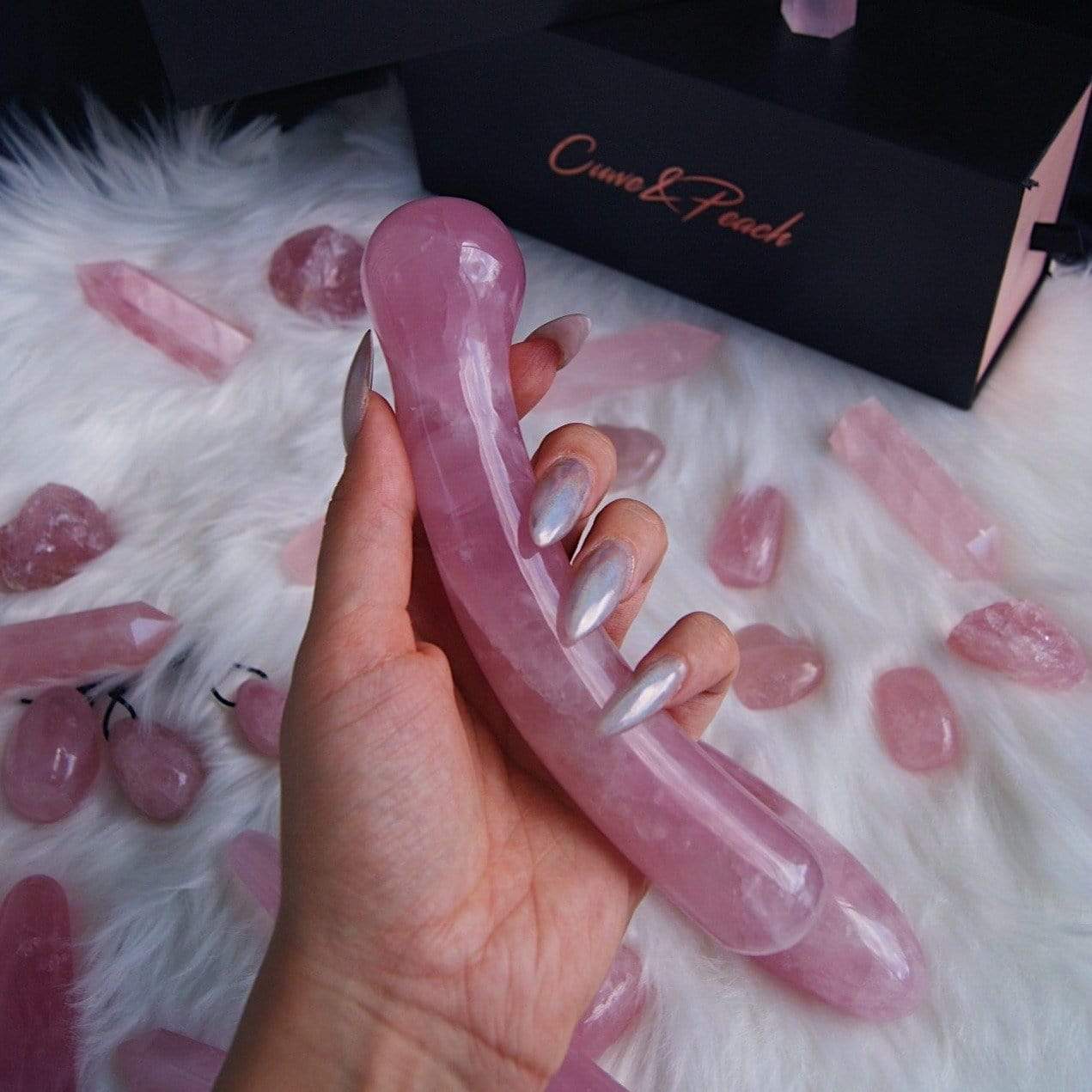 The Curve - Premium rose quartz Rose Quartz Yoni Wand - Just $139! Shop now at @curvenpeach | Pleasure Wands