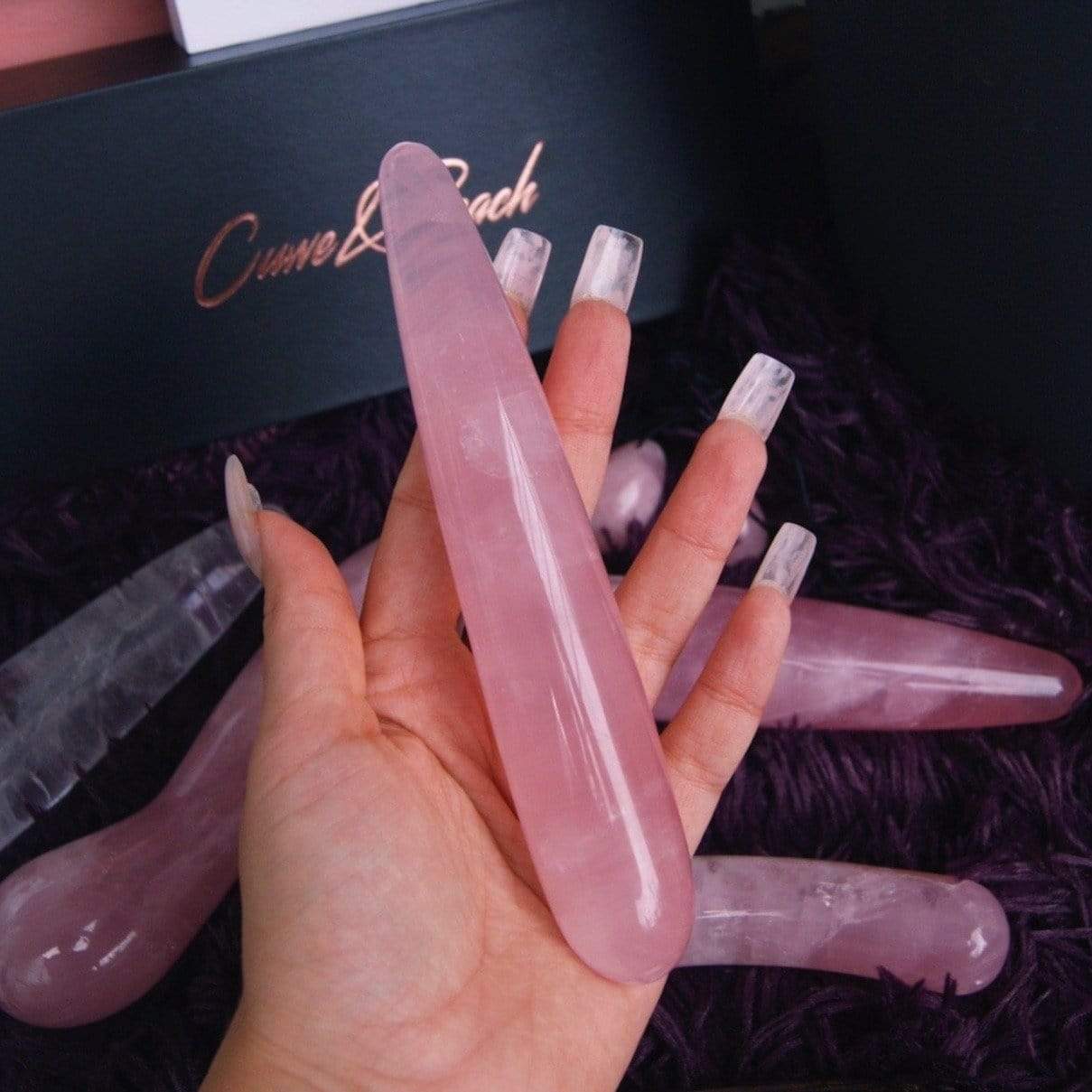 The Slim - Premium rose quartz Rose Quartz Yoni Wand - Just $118! Shop now at @curvenpeach | Pleasure Wands